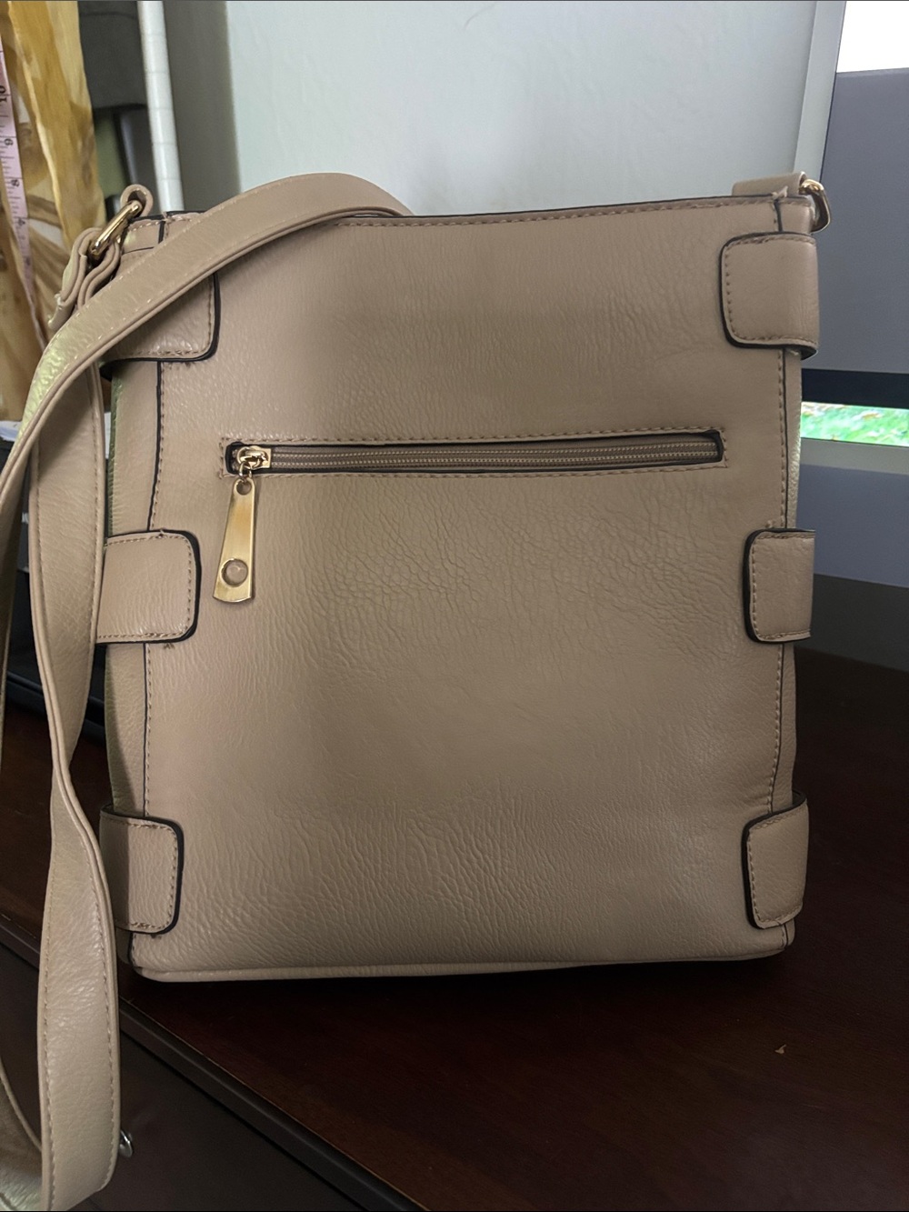 Michael Kors Taupe Leather with Gold Accents - Picture 2 of 3